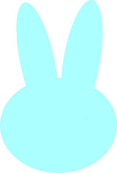 Blue Bunny Head Clip Art - Clip Art (402x595)