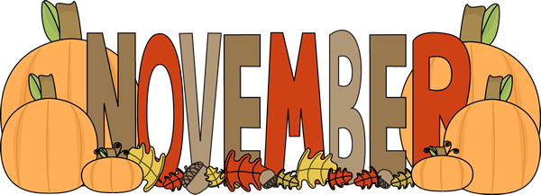 November Clip Art - Happy Thanksgiving Greeting Cards (600x217)