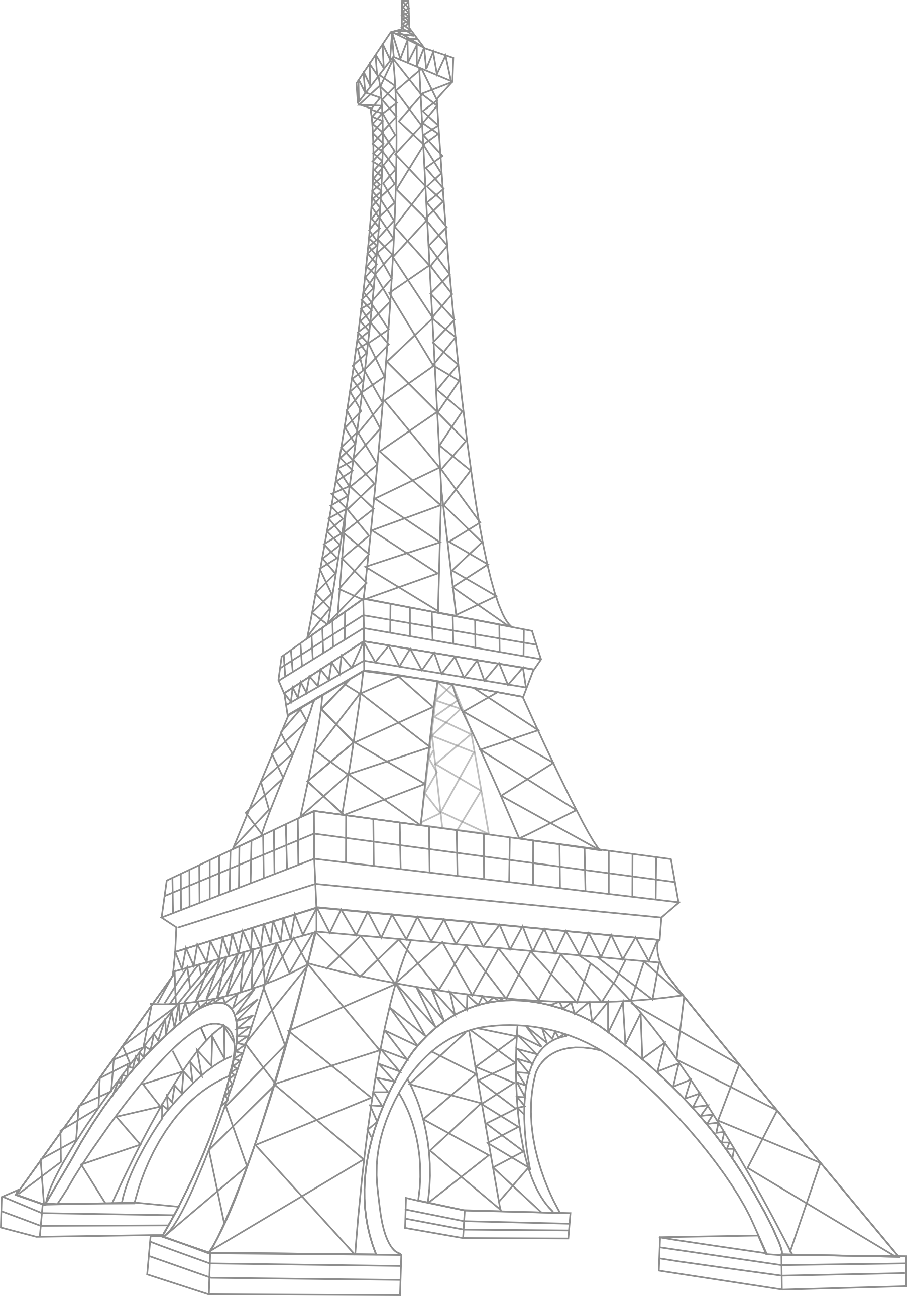 Silver Clipart Eiffel Tower - Steeple (1806x2580)