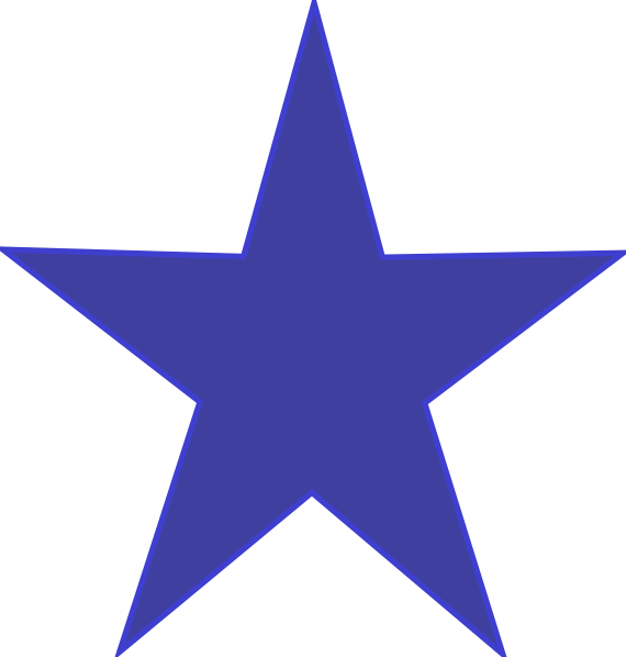 Western Star Clip Art - Blue Star Png (570x598)