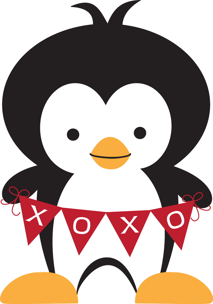 Pinguins - Minus - Penguin Heart Clip Art (900x1281)