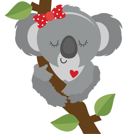 Koala On Branch Svg Scrapbook Cut File Cute Clipart - Girl Koala Cartoon (432x432)