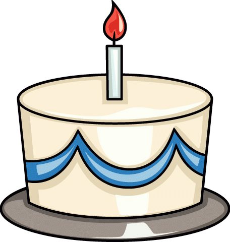 Deluxe Hair Bow Clip Art Birthday Clip Art Free Clipart - Cake Clipart One Candle (456x480)
