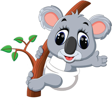 Baby Koala Cartoon Clipart - Moving Cartoon Koala (400x400)
