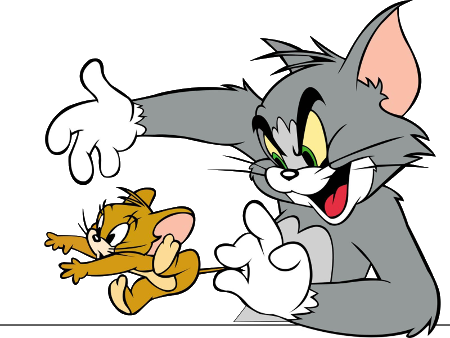 Cat And Mouse - Tom And Jerry Fighting (450x338)