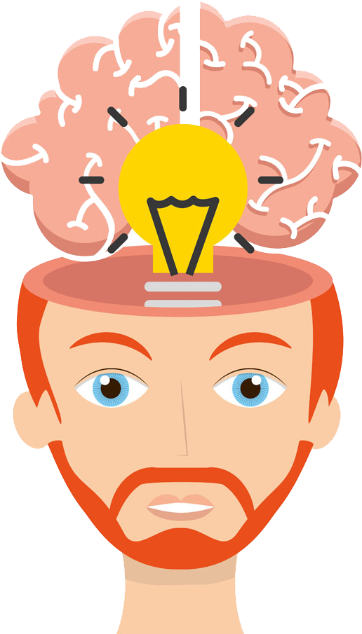 Cerebrum Idea Artistic Inspiration Creativity - Brain Png Cartoon (1000x1000)