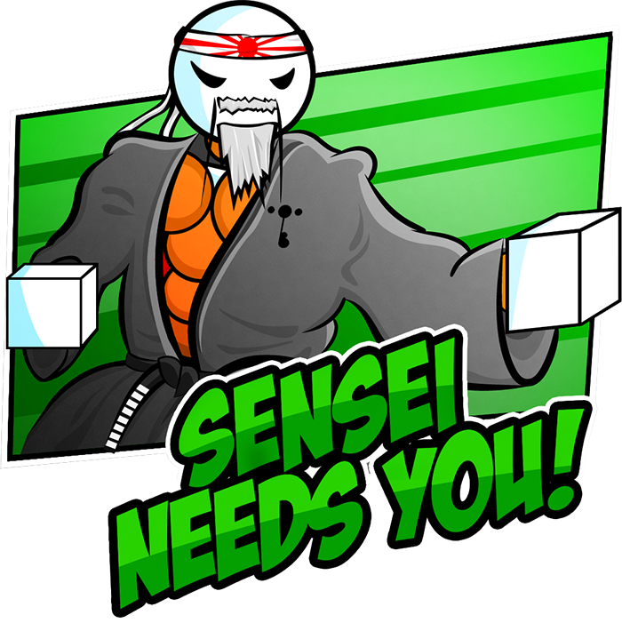 Oh No Sensei Is In Trouble He Has Forgotten His Staff - Cartoon (700x701)