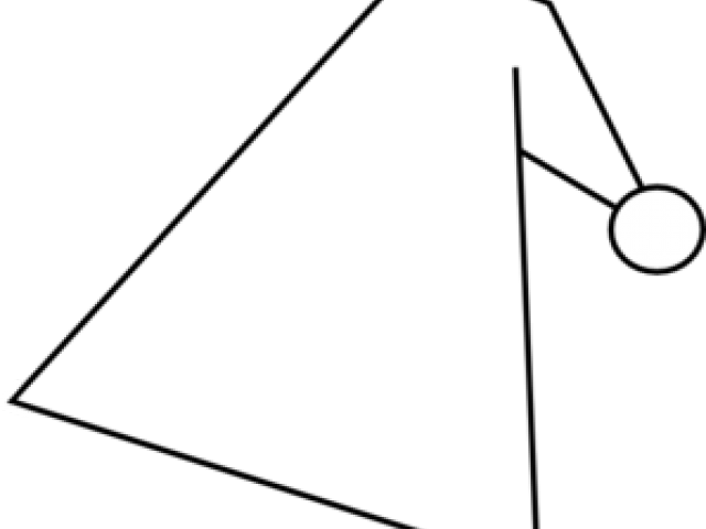 Triangle Clipart Hat - Line Art (640x480)