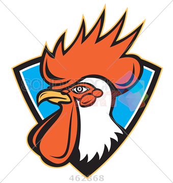 Stock Illustration Of Illustrated Triangular Blue Crest - Cresta De Gallo Dibujo (340x361)