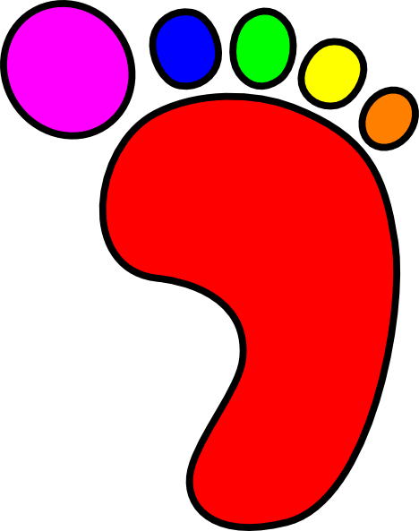 2 Feet Clipart - Colour Foot Print Template (468x593)