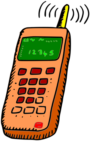 Cartoon Cell Mobile Phone Clipart - Cartoon Mobile Phone (329x500)