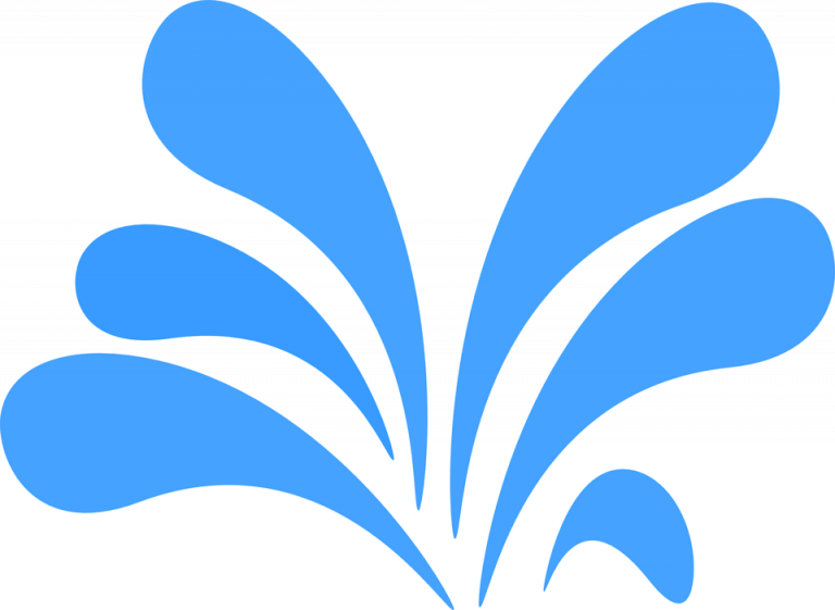 Water Spray Clipart Water Splash Fountain Free Vector - Water Splash Vector Png (768x561)