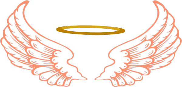 Best Halo Clip Art - Angel Wings And Halo Png (600x286)