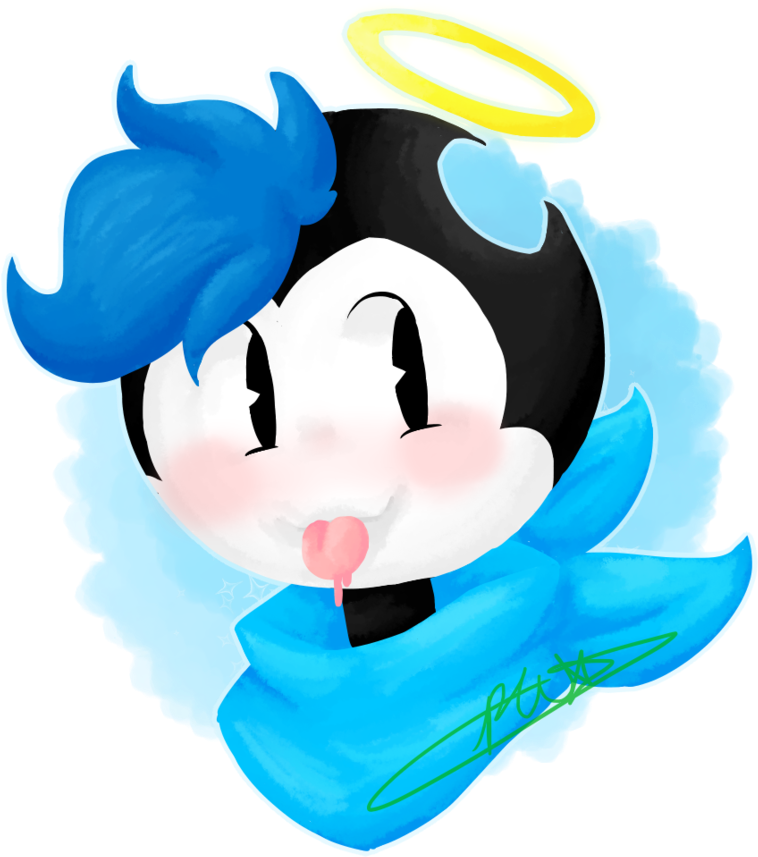 Zendy The Half Angel Demon By Penwingstar - Digital Art (894x894)