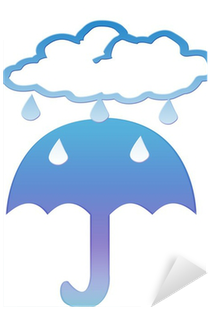 Vinilo Pixerstick Nube De Lluvia Y Paraguas Clipart - Clip Art (400x400)