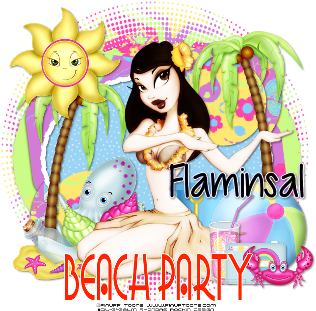 New Tut From Rhonda Ptu Beach Party - Pinup Toons (700x700)