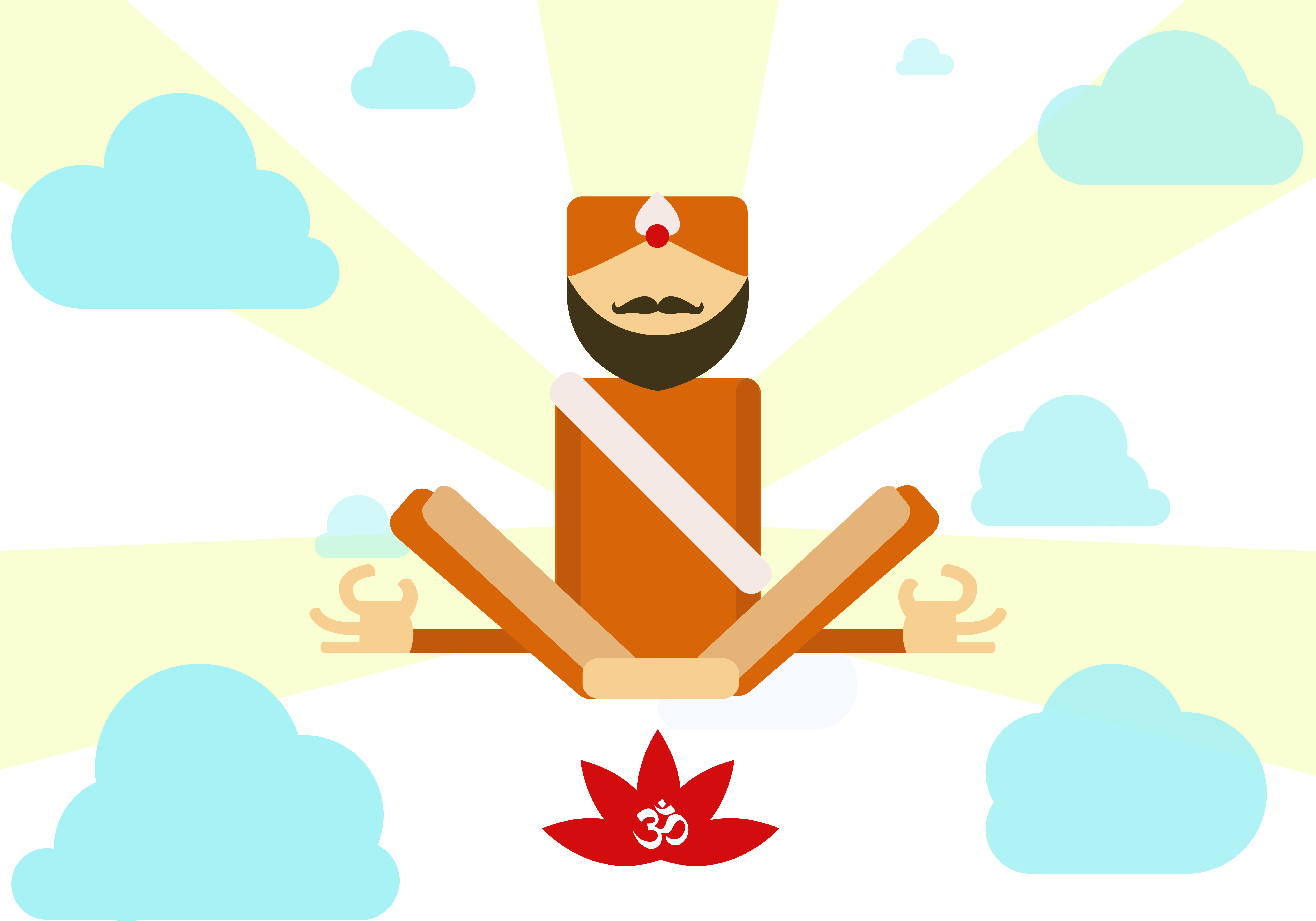 Cartoon Monk Illustration - Sangha (5833x4083)