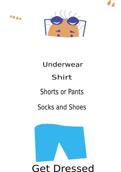 Get Dressed Clip Art At Vector Clip Art Online - Put On Clothes Clipart (420x597)