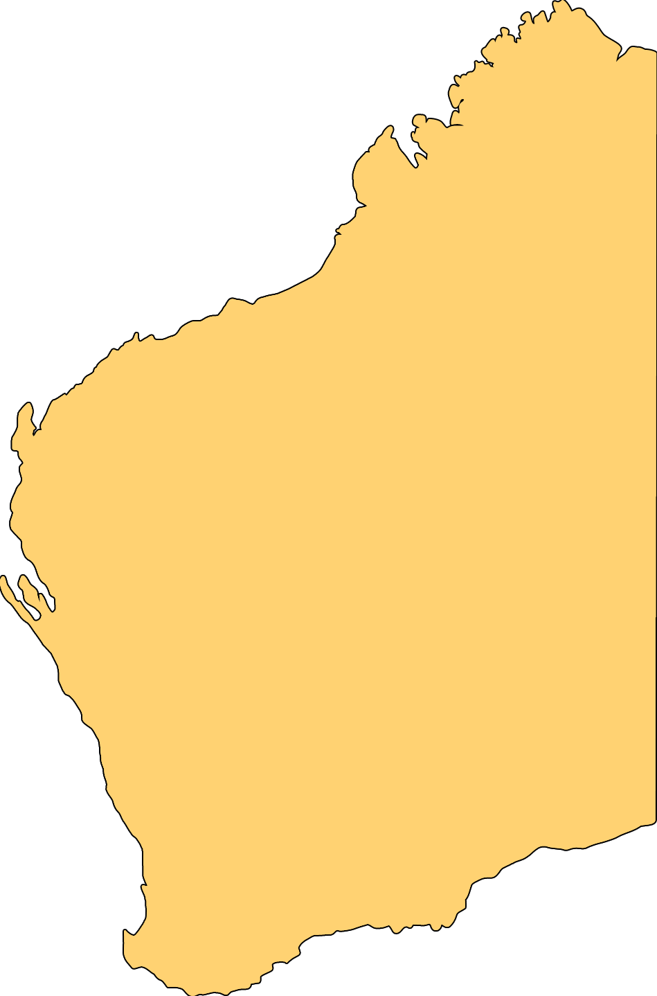 Australia Map Clipart - West Australia Outline Map (949x1438)