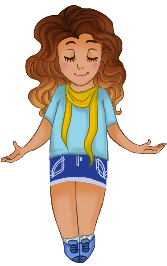 Chibi Anime Drawing Of A Curly Hair - Cartoon (606x977)