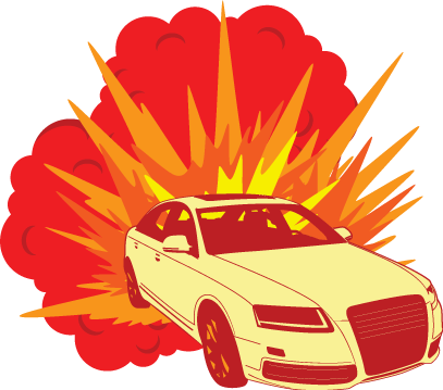 Explosions Clipart Car - Car (407x359)