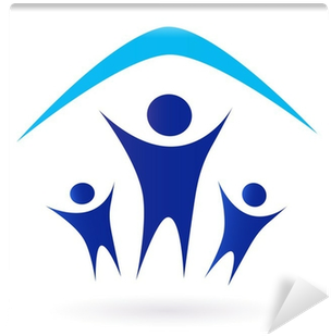 Fotomural Familia Y El Icono De Azotea De La Casa Aislada - Yes I Can, (si, Yo Puedo) By Catherine Fuchsel (400x400)