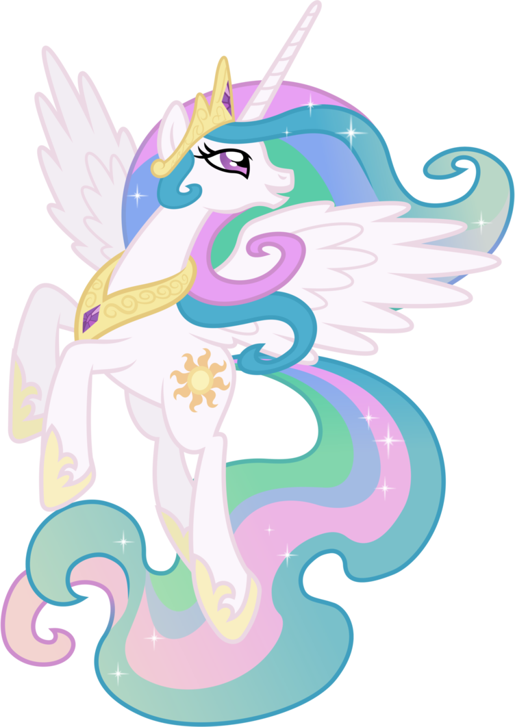 Princess Celestia Posing By 90sigma - My Little Pony Celestia Flying (752x1062)