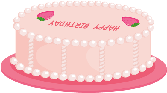 Pink Happy Birthday Cake Png Clipart - Pink Birthday Cake Png (600x369)