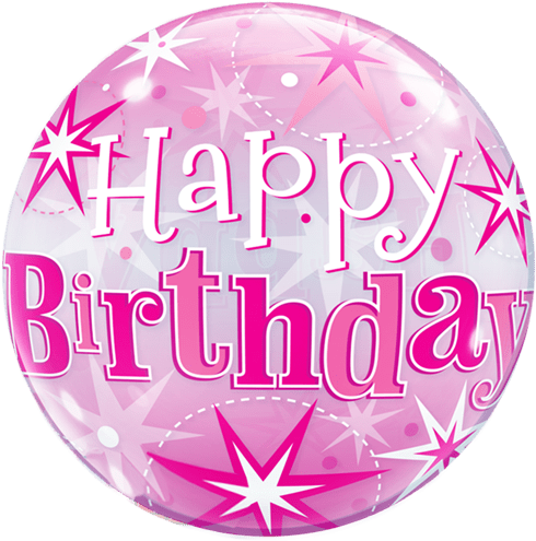 Happy Birthday Pink Stars (500x500)