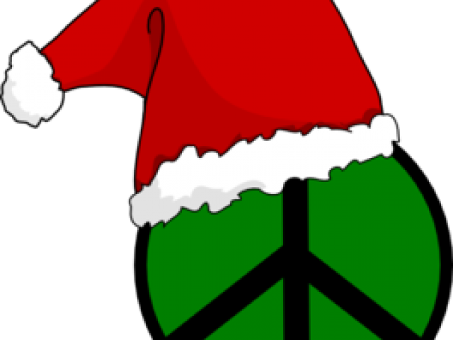 Peace Symbol Clipart Christmas - Santa Hat Clip Art (640x480)