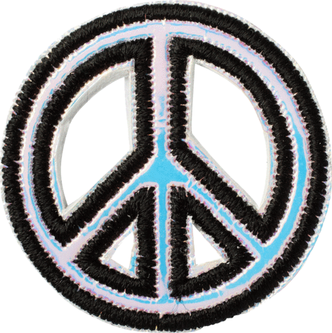 Puffy Iridescent Peace Sign Patch - Peace Sign Patch (478x480)