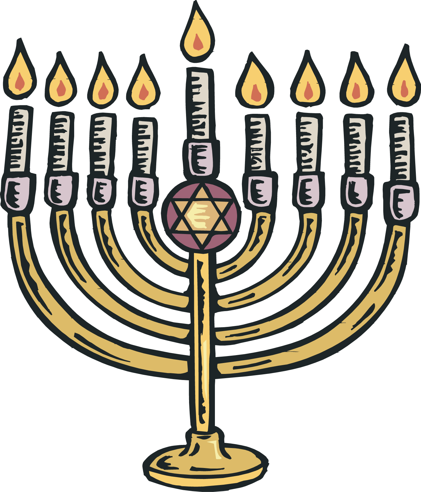 Holiday Symbols Clip Art Christmas Decoration Black - Sacred Objects Of Judaism (1385x1621)