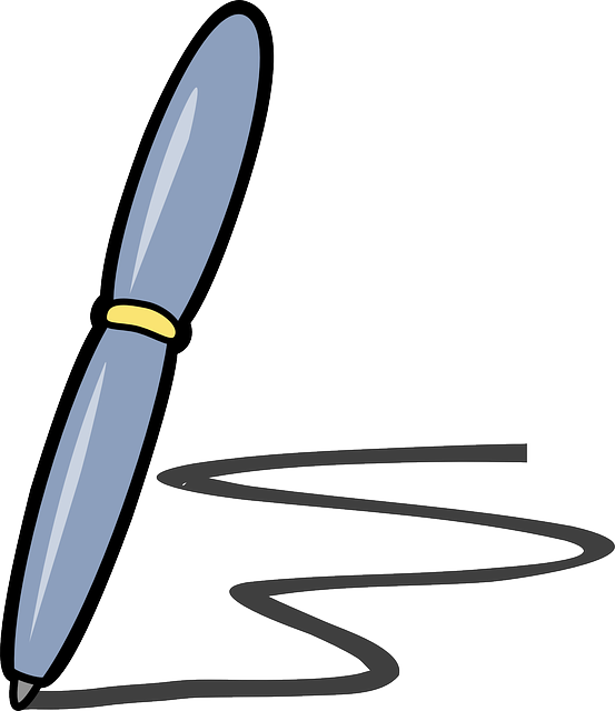 Point, Blue, Paper, Pen, Pencil, Office, Ballpoint - Pen And Paper Cartoon (553x640)