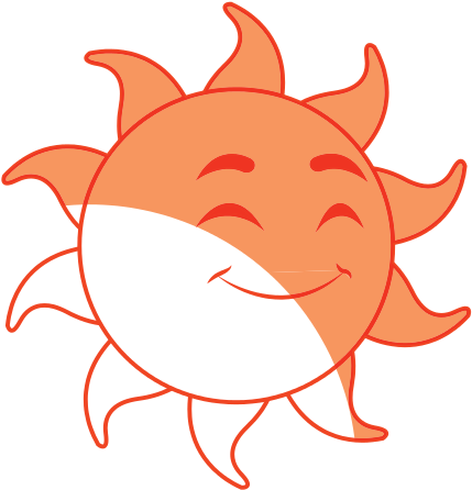 Smiling Funny Cartoon Sun - Cartoon (550x550)