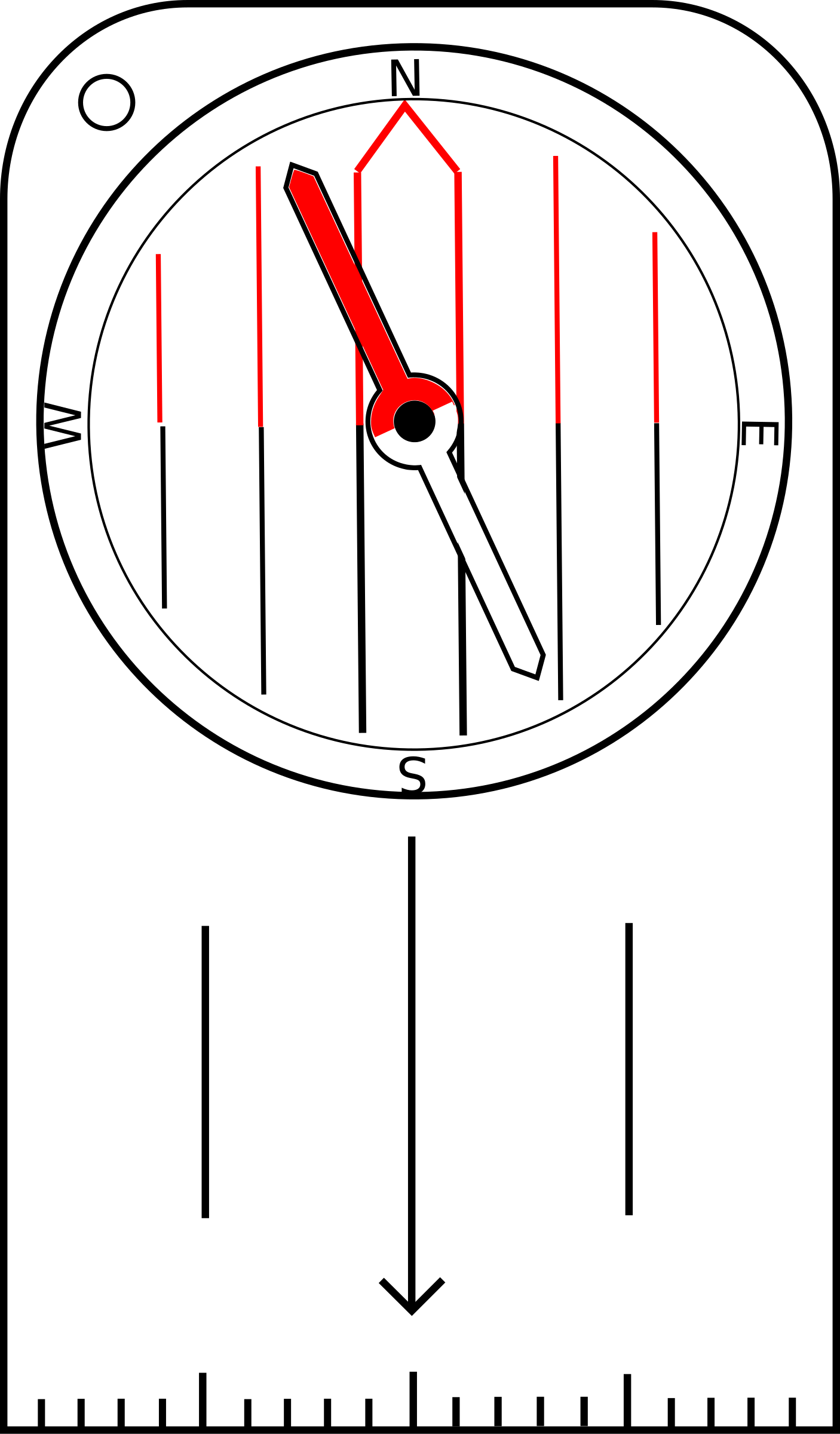 Clipart Orienteering Compass With Rotatable Housing - Orienteering Compass Clipart (1406x2400)