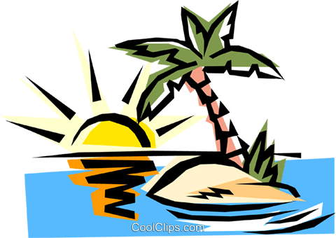 Isla Desierta Libres De Derechos Ilustraciones De Vectores - Fiji Clipart (480x340)