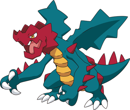 621druddigon Bw Anime - Legendary Dragon Type Pokemon (500x421)