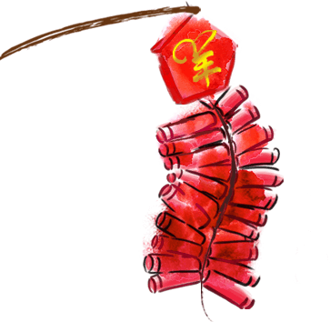 Flowers - Cny Fire Crackers Png (363x354)