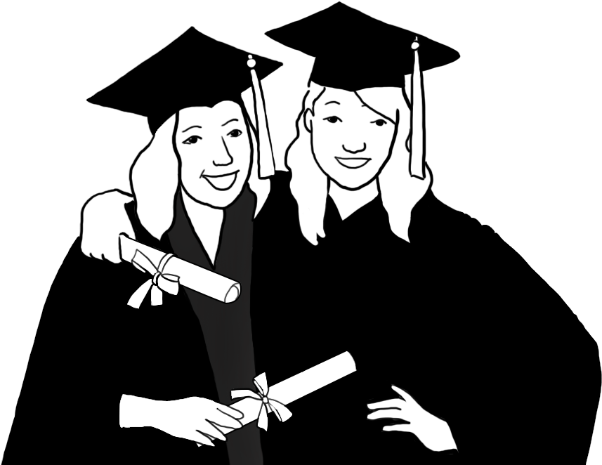 Graduation Clipart - Graduated Girl Transparent Background (932x673)