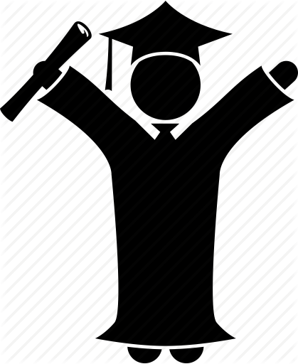 Graduation Man And Woman Silhouette Uniform Avatar - Graduate Icon (419x512)