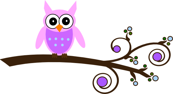 Small Clipart Owl - Purple And Teal Owl (600x325)