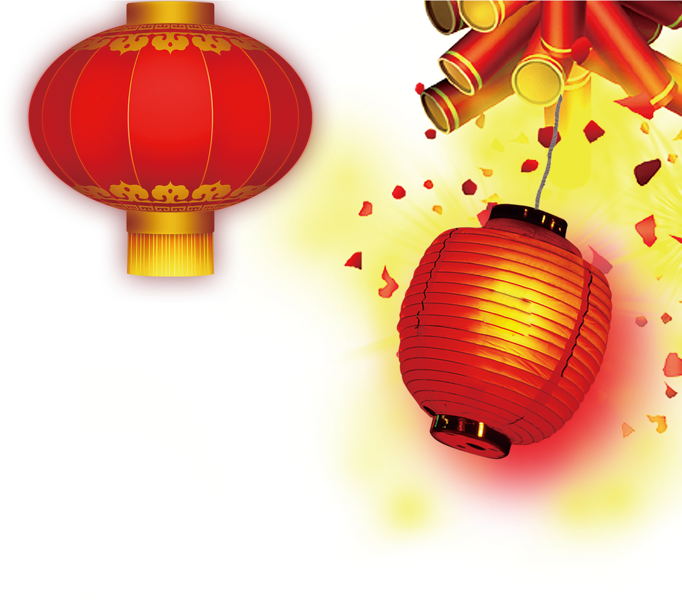 Chinese New Year Lantern Firecracker - Lantern Background (1500x1279)