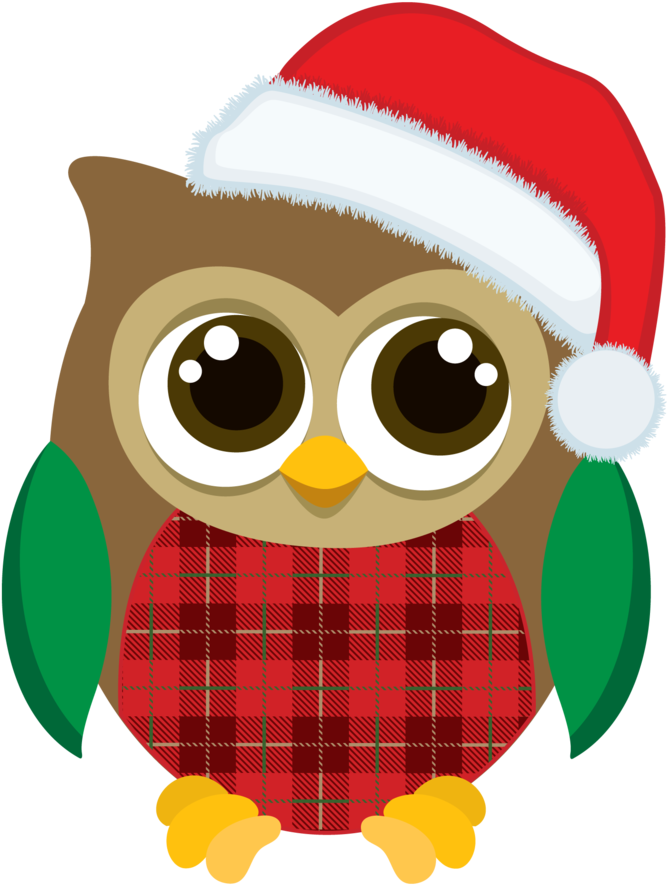 Say Hello - Imagen De Buho Navideño (678x900)