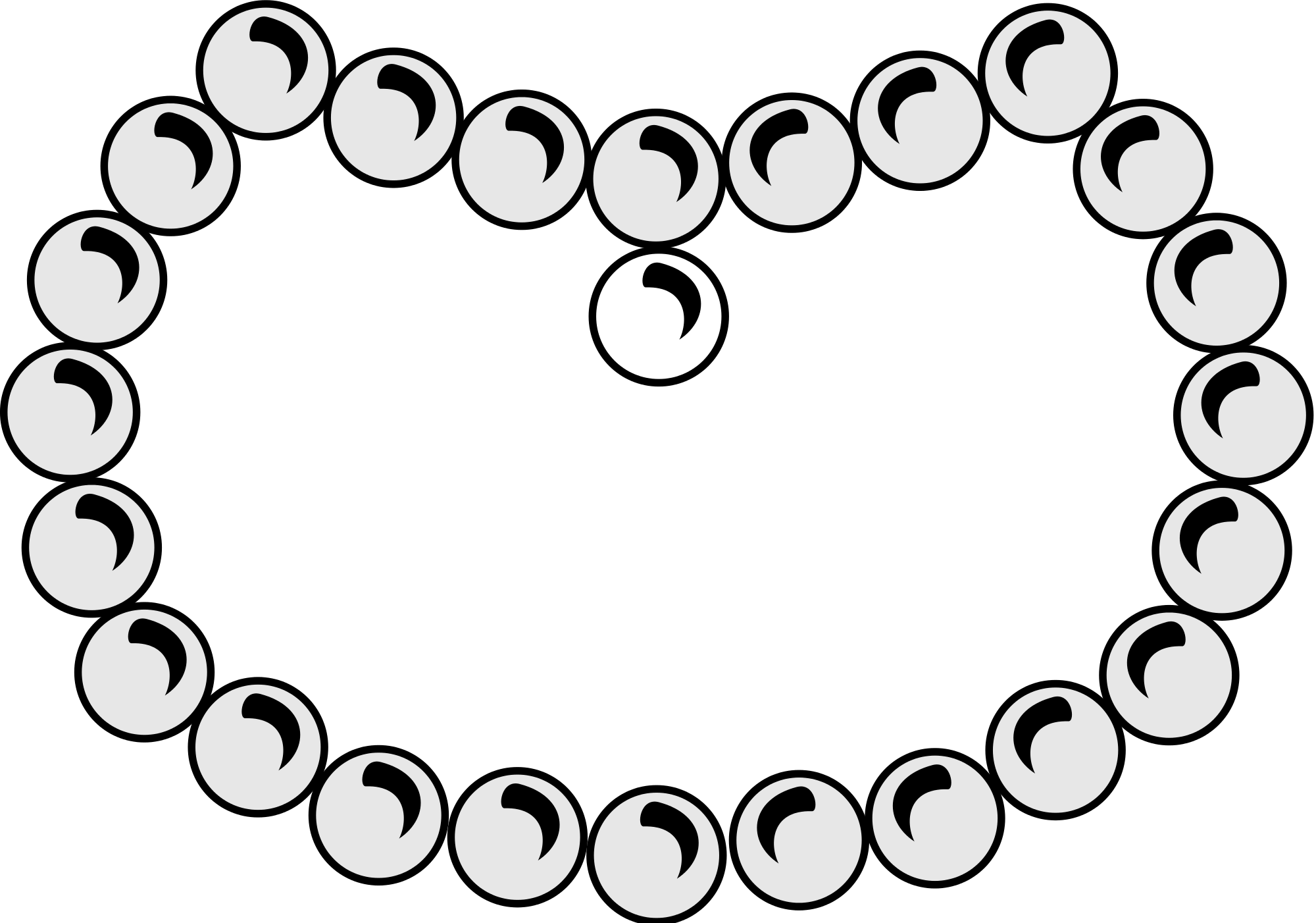 File - Pearl Necklace Vector Png (2000x1402)