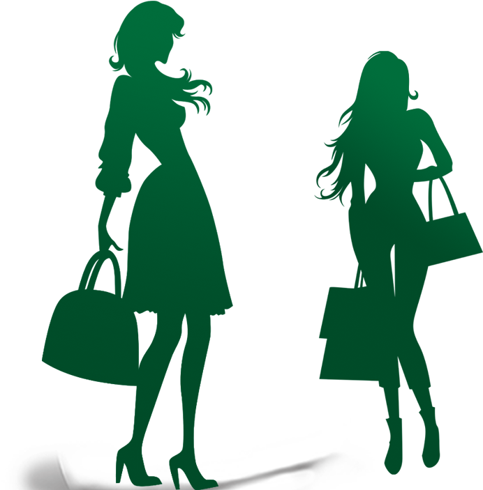 Fashion Silhouette Model Clip Art - Shopping Girl Silhouette Png (800x800)