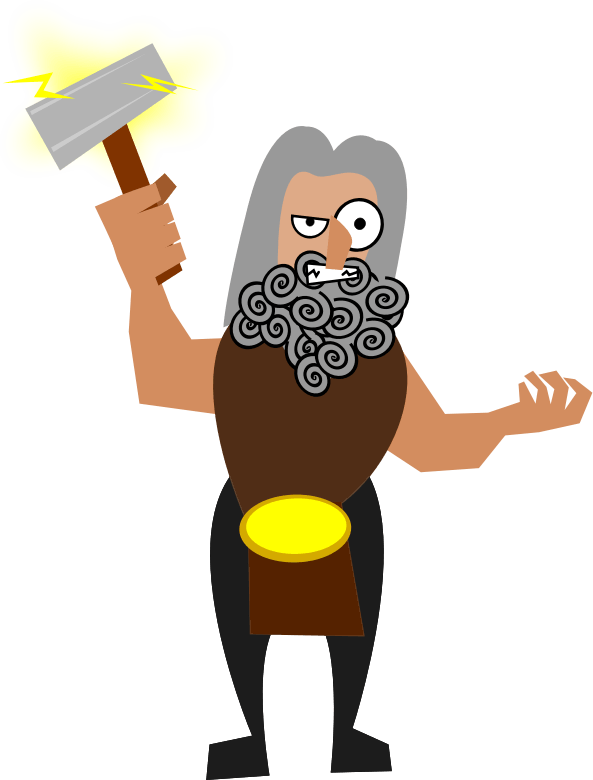 Free Funny Thor Clip Art - Norse Mythology Clip Art (593x780)