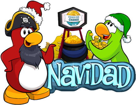 ¡navidad Club Penguin Salas Decoradas 2012 - Navidad (593x342)