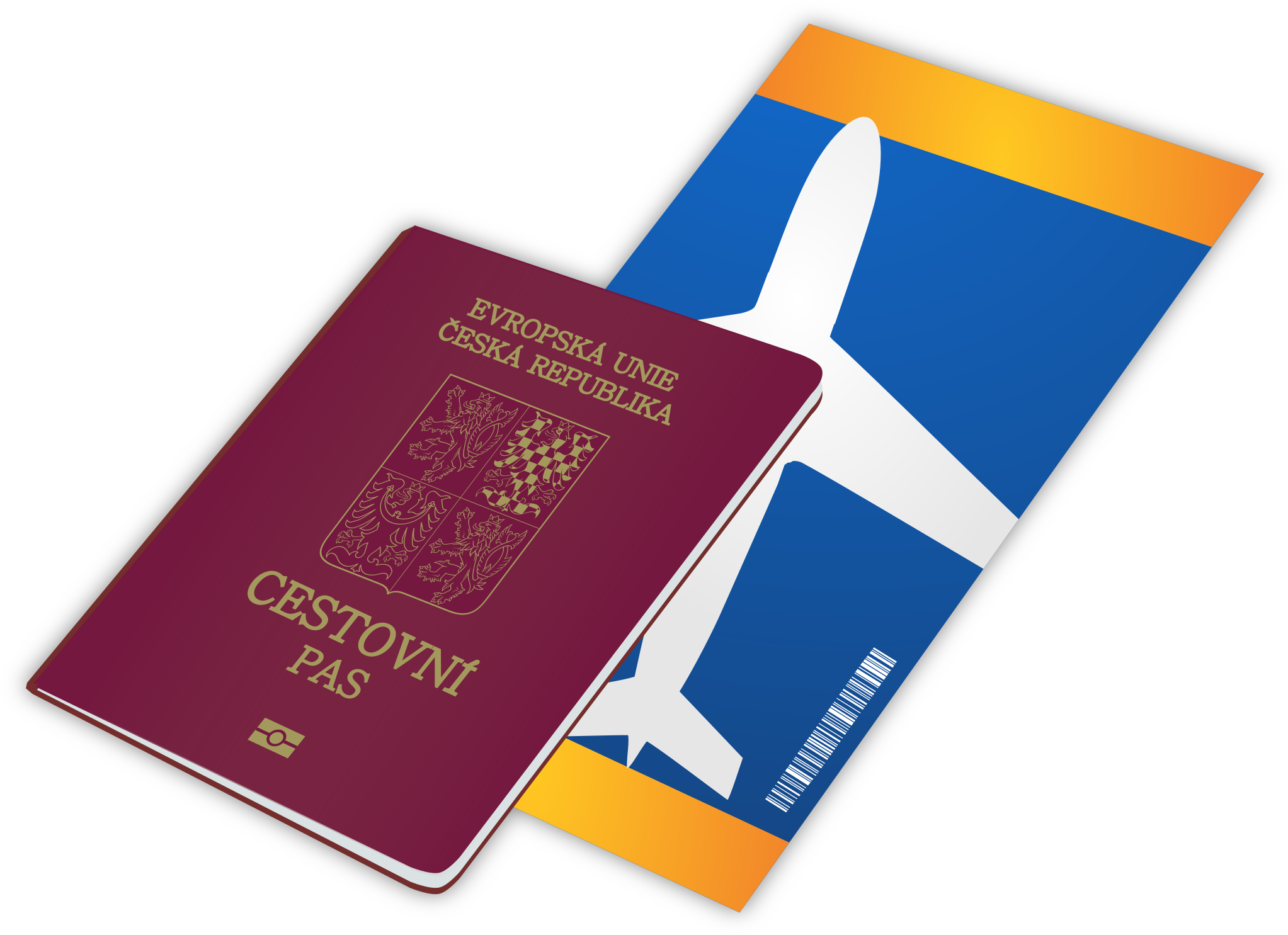 Passport - Passport And Air Ticket Clipart (2400x1735)