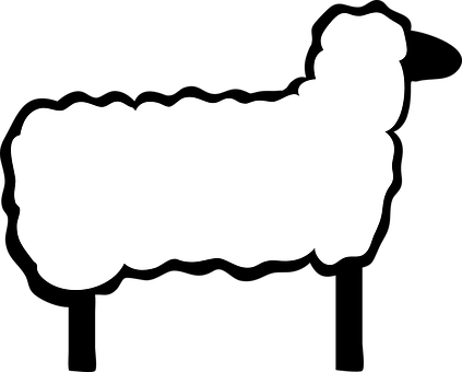 Lamb Animal Wool Standing Sheep Farm Lives - Sheep Outline Png (423x340)