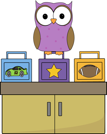 Classroom Job Clip Art - Lunch Box On Counter Clipart (358x450)